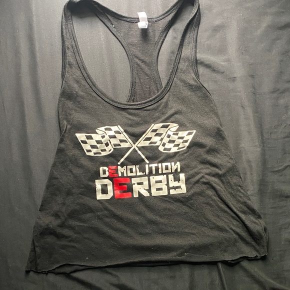 Tops - Demolition Derby Black Racerback Tank Top
